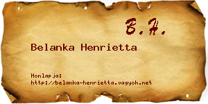 Belanka Henrietta névjegykártya