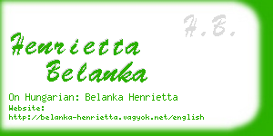 henrietta belanka business card